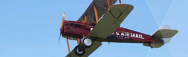 U.S. air mail biplane carried messages long distances