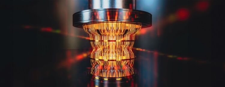 glowing quantum computer unit