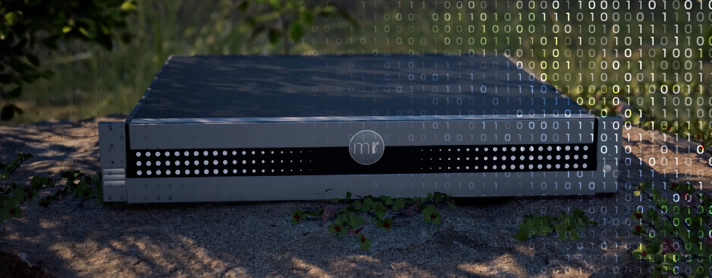 3D rendered rack-unit server sitting in an outdoor environment