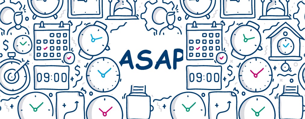 A S A P surrounded by time related icons