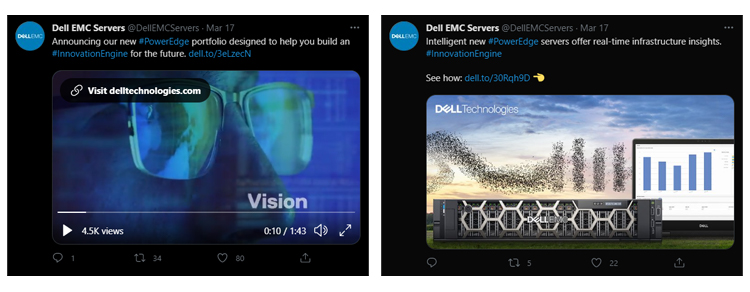 Tweets including video from the Dell Technologies Twitter account