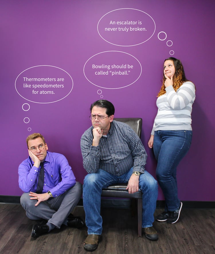 Dave, Craig, and Sara ruminating over their preferred premise.