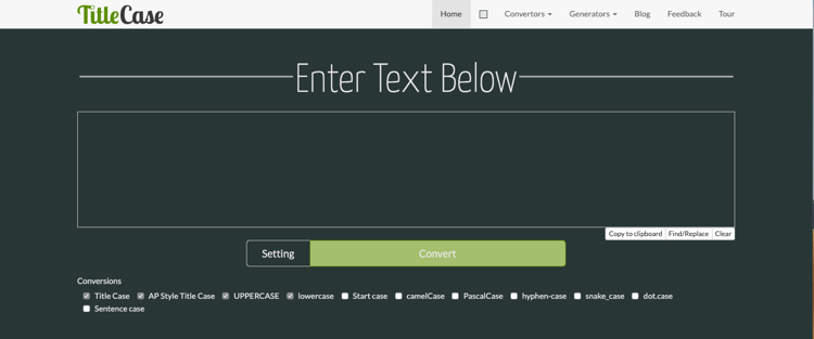 screenshot of TitleCase converter for writing, showing its features screenshot of TitleCase converter for writing, showing its features