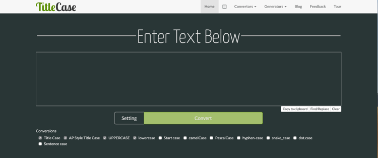 screenshot of TitleCase converter for writing, showing its features