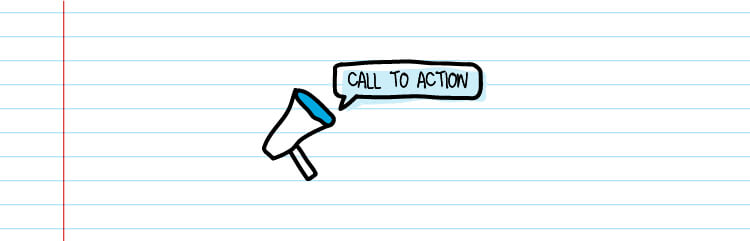 a loudspeaker with the words "call to action"