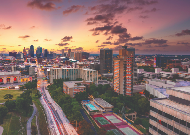 Kansas City skyline at dusk