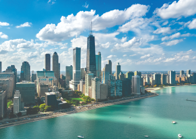 Lakefront Chicago skyline