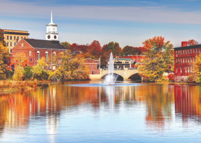 Nashua downtown river view